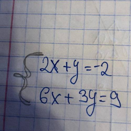 2x+y=-2 6x+3y=9 решить с графиком (решить систему уравнений )
