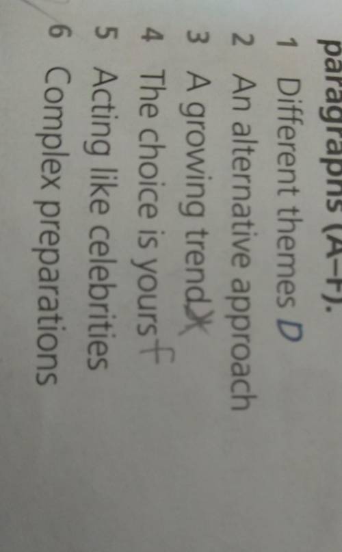 Read the article again and match the headings (1-6) with the paragraphs (A-F).​