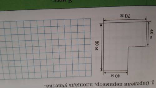 Определить периметр площади учаска.
