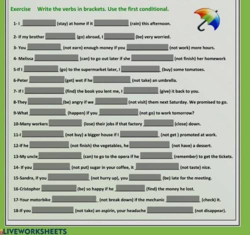 Write the verbs in brackets. Use the first conditional​