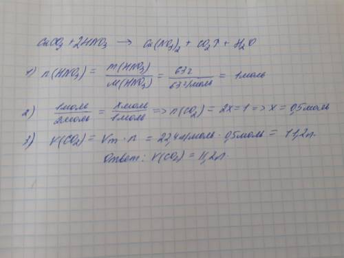 Задача m(HNO3) =63 г V (CO2) -?