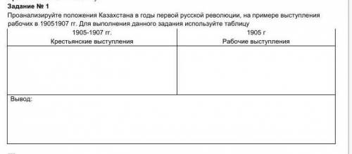Проанализируйте положение Казахстана в годы первой русской революции например выступления рабочих в