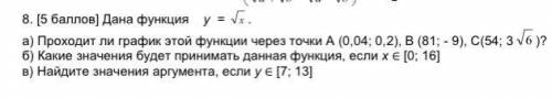 Дана функция у = корень х .