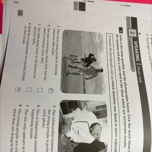 Look at the photographs again and read the text. Complete the gaps with words for comparing, then li