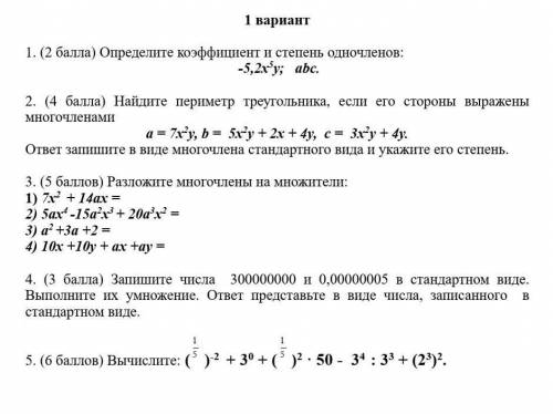 Моя по Алгебре вариант 7 класс​
