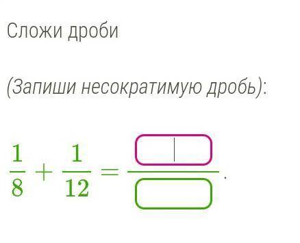 Сложи дроби (Запиши несократимую дробь) 1/8+1/12​