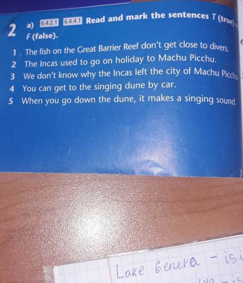Read and mark the sentences T true or F false​