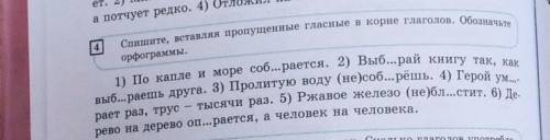 Спишите, вставляя пропущенные гласные в корне глаголов. Обозначьтеорфограммы.​