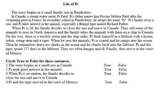 Task 1. Read about a famous movie „Life of Pi” and do the Task below.