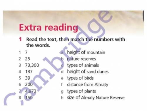 Read the text then match the numbers with the words​