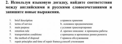 Используя языковую догадку, найдите соответствия между английскими и русскими словосочетаниями и зап