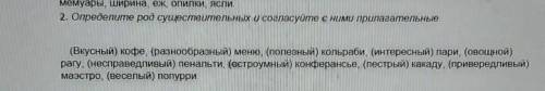 2. Определите род существительных и согласуйте с ними прилагательные (Вкусный) кофе, (разнообразный)