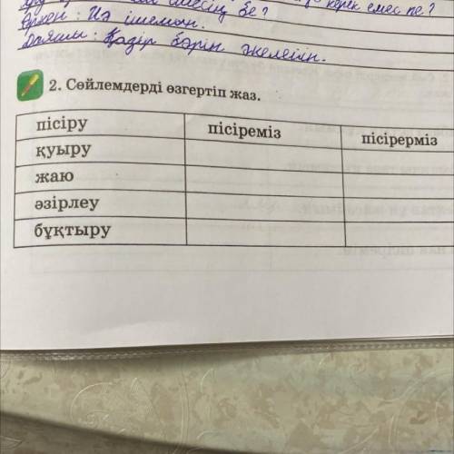 . Сөйлемдерді өзгертіп жаз.
