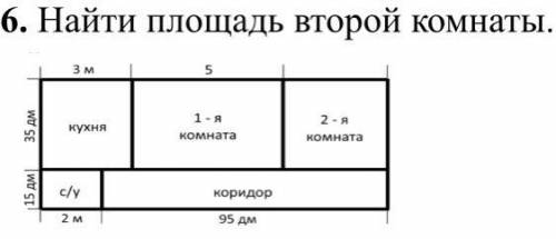 (Надо найти площадь второй комнаты)