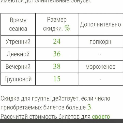 В кинотеатре «Аврора» билеты имеют базовую стоимость 174 рубл(-ей, -я, -ь). Также действует система