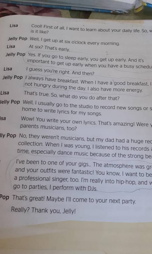 B. Read again and answer the questions. schoold1. Where can you read Jelly's interview?maa2. Why doe