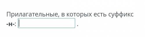 Прилагательные, в которых есть суффикс -н-:?.​
