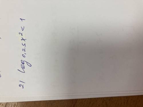 Решите неравенство log(0,25)X^2<1
