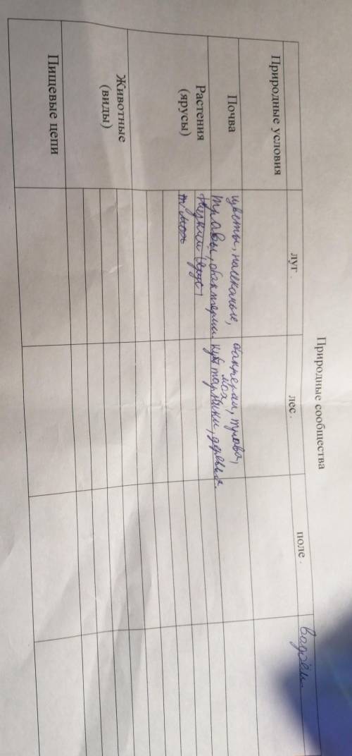 Природные сообщества полелуглесПриродные условияПочваРастения(ярусы)Животные(виды)Пищевые цепипомаги