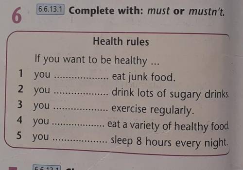 Complete with:MUST or MUSTH'T ​