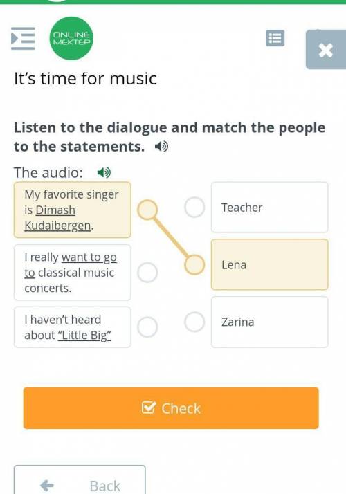 Listen to the dialogue and match the people to the statements​