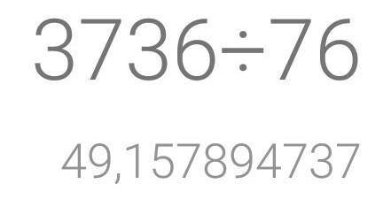 Поделить число 3736 на 76 в столбик