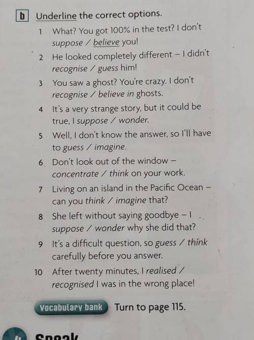 Underline the correct options.​
