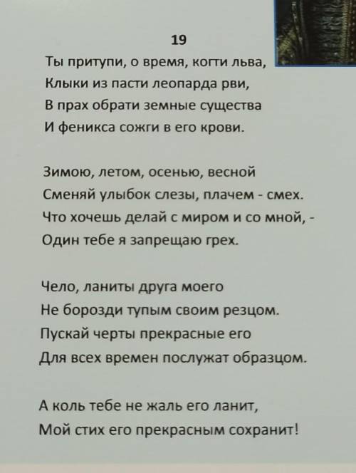 какая идея 19 сонета Шекспира??​​