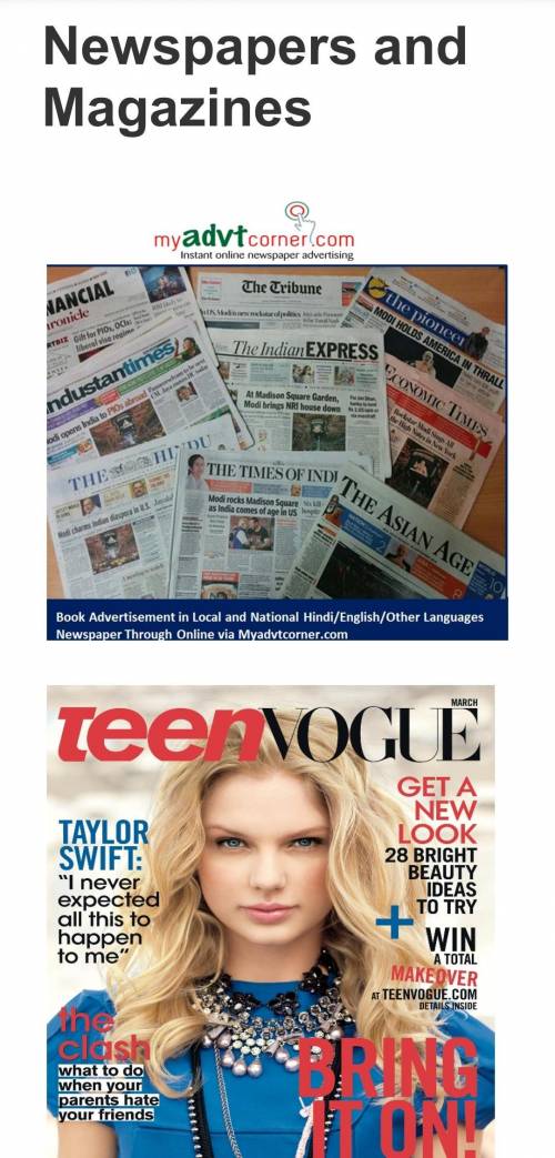 Read the names of the newspapers and magazines. Make up the sentences using Present Perfect. - Прочт