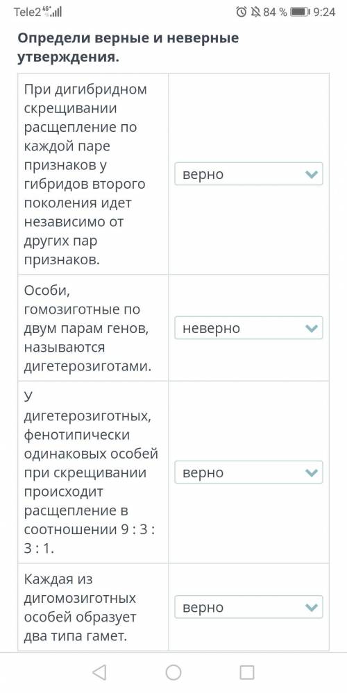 с биологией верно неверно. Быстро надо