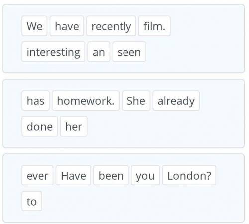 Put the sentences into the correct order.​