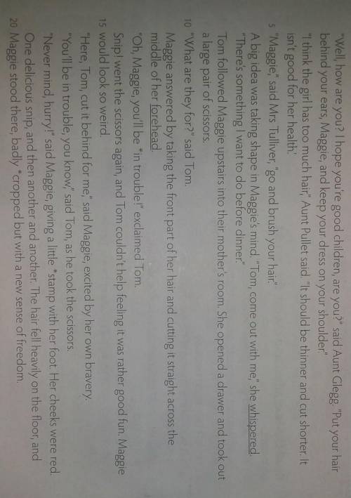The main character The Mill on the Floss is a girl called Maggie. Read the first part of the text an