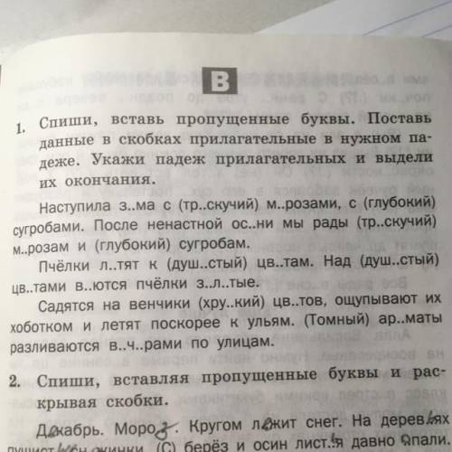 с упражнением...4 класс. Падежи не надо