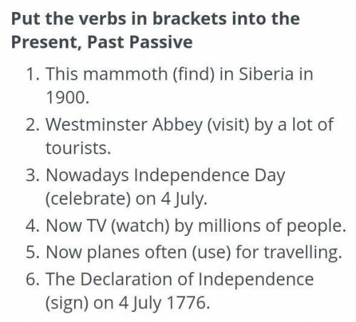 Put the verbs in brascets into the present past passive​