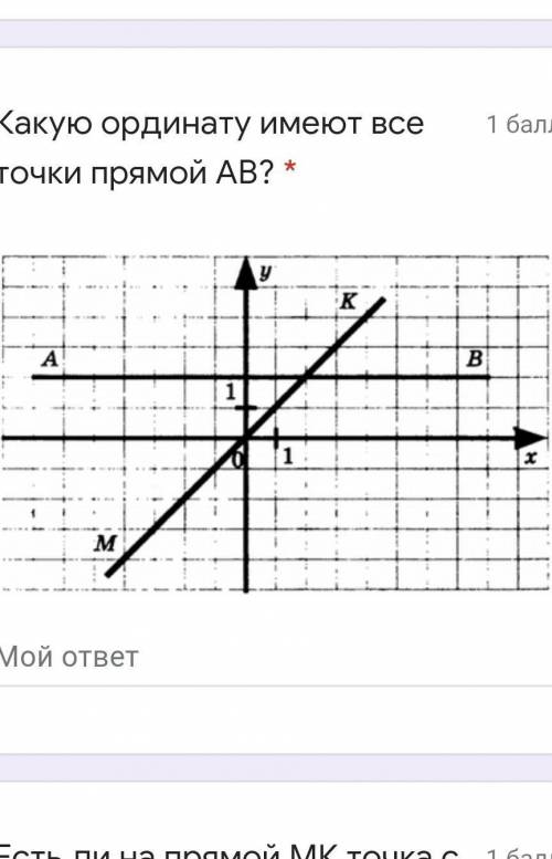 Какую ординату имеют все точки прямой АВ? ​