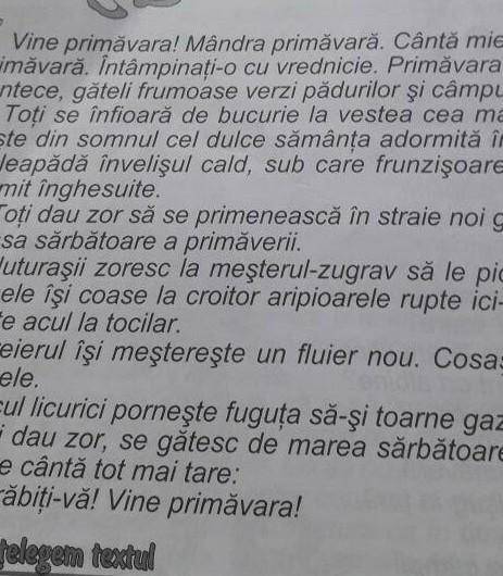 Care sunt atribut și compliment din text,de Elin Pelin,vine primavara​