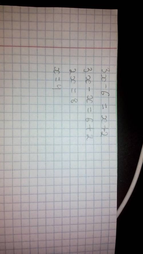 3(х-2)=х+2 розв’язать рівняння