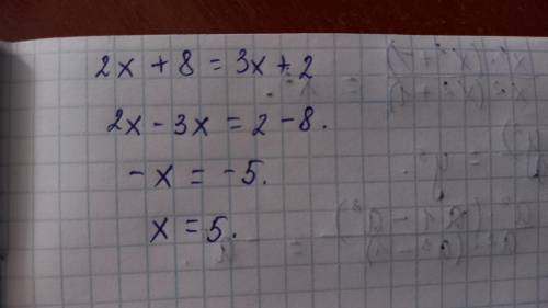 Математика рівняння - 2(х+4)=3х+2​