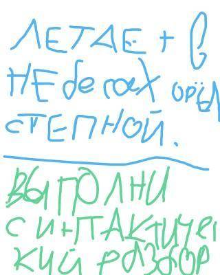 выполнить синтоктический разбор предложения. Летает в небесах орёл степной​