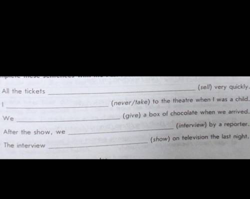 Complete the sentences with the passive of the verbs in brackets All the tickets​