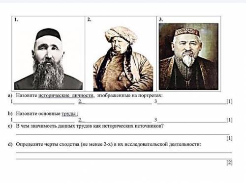 А) Назовите исторические личности, изображенные на портретах: b)Назовите основные труды:с) В чем зна