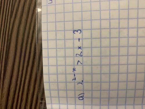 2^(2-x)>2x-3 решить неравенство