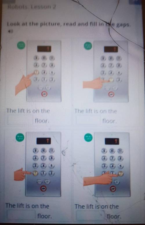 Look at the picture, read and fill in Newaps The Hus on theThe lift is on theloofloor,11The lift is