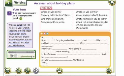 write an email (50-100 words) to your english- speaking e-friend about your holiday plans. include d