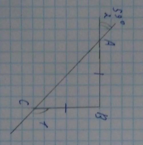 AB=BC, угл2=59⁰найти: углBCA