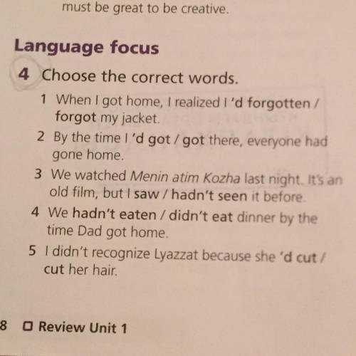 4.choose the correct words
