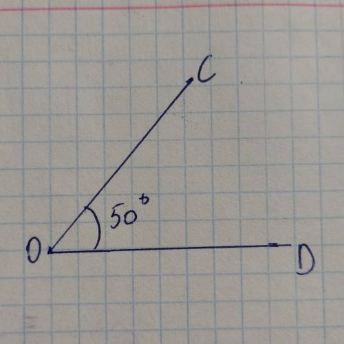 Задание.Постройте угол СОД = 50°​