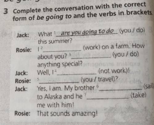 Complete the conversation with the correct form of going to and the verbs in brackets
