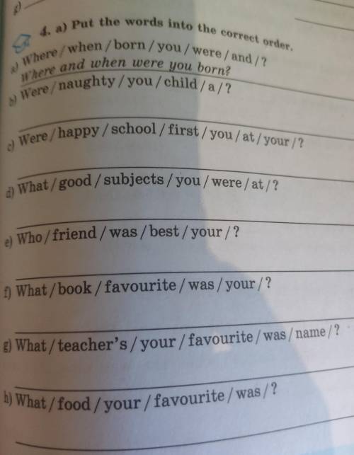 4. a) Put the words into the correct order. horn / sou were land 12