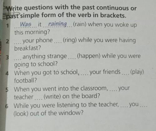 Write questions with the past continuous or past simple form of the verb in brackets.